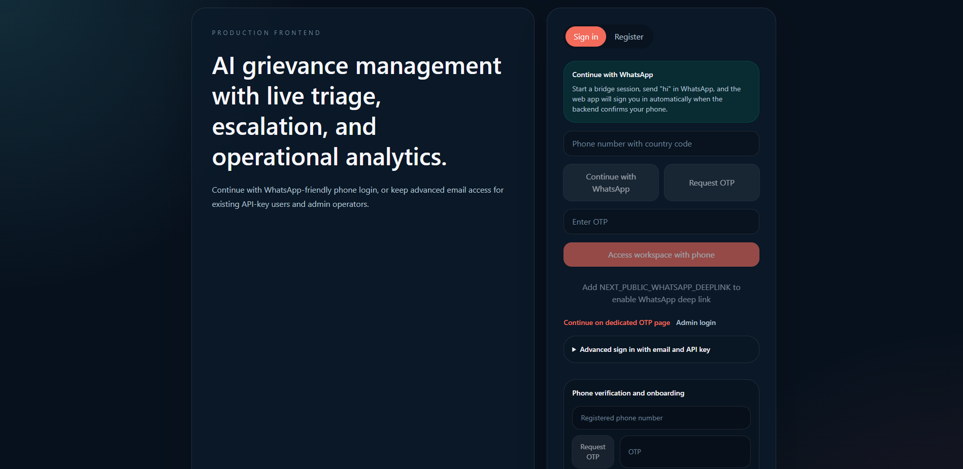 Automated Grievance Categorization & Routing System project screenshot